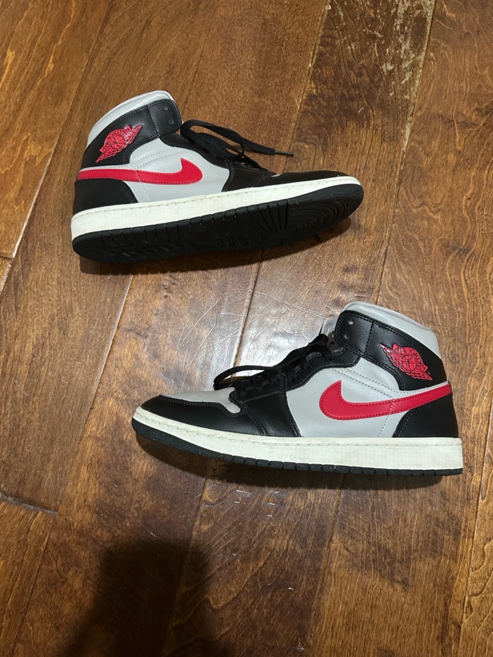 Nike Air Jordan 1 Mid- Black, College Gray, Gym Red